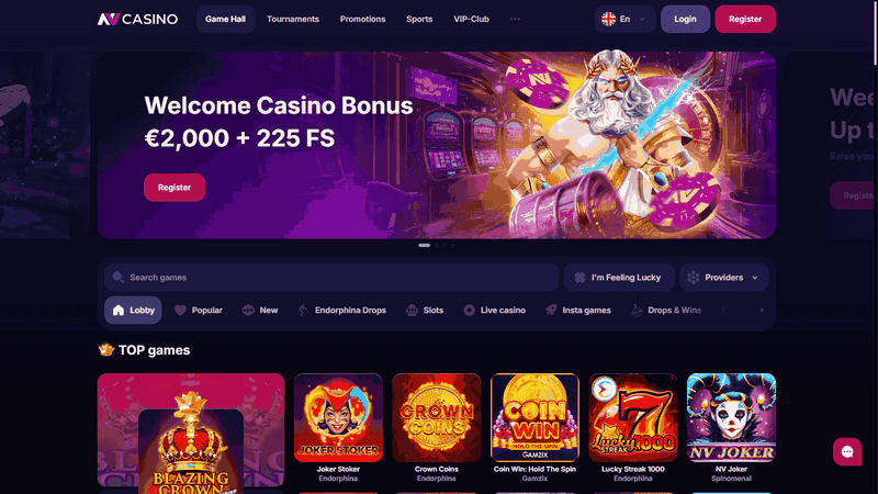 NV Casino webbplats